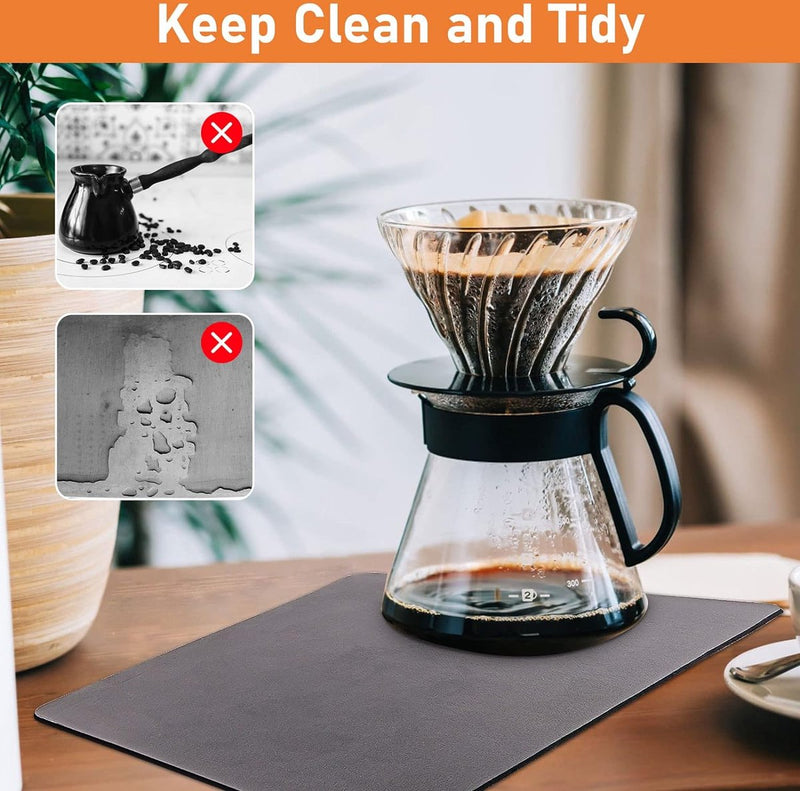 Koffiezetapparaat afdruipmat, 40 x 50 cm, sneldrogende afdruipmat voor serviesrek, keuken, koffiezetapparaat, badkamer, toonbank, bar (grijs)