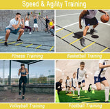 Agility Ladder Voetbaltrainingsapparatuur Kinderen, Voetballaddertraining met 4 haringen voor jeugd, Snelheidsladder, Trainingsladder, Oefenladder voor voetbal, Rugby, Tennis, Basketbal