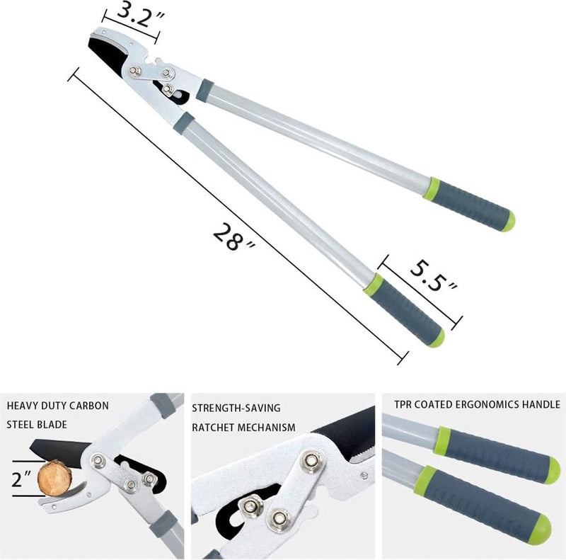 Tuinschaarset, 3 stuks, scherpe takkenschaar, 72 cm, professionele heggenschaar 58 cm, bypass-boomschaar