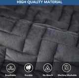 Bankhoes, bankovertrek 3-zits, anti-slip bankhoes voor L-vorm, chaise longue, hoekbank, 2-zits, beschermer, woonkamer, stoel, honden, huisdieren, donkergrijs, 90 x 90 cm (slechts 1 stuks)
