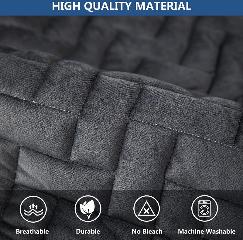 Bankhoes, bankovertrek 3-zits, anti-slip bankhoes voor L-vorm, chaise longue, hoekbank, 2-zits, beschermer, woonkamer, stoel, honden, huisdieren, donkergrijs, 90 x 90 cm (slechts 1 stuks)