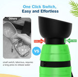 Drinkfles honden voor onderweg, hondendrinkfles, siliconen waterfles hond met opvouwbare waterschaal, hondendrinkfles voor onderweg. Huisdierdrinkbak, draagbaar, groen, M, 500 ml