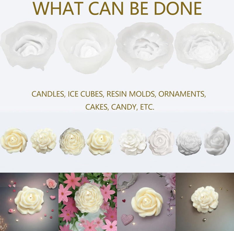 Bloemen kaars siliconen mallen gietvormen kaars mal voor het gieten van zeep mal 4 stuks siliconen mallen