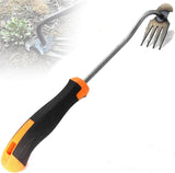 Tuinieren handonkruidsteker, onkruidverwijderaar, onkruidverwijderaar met steel, voegenkrabber met steel, tuinhark, traditionele tuinhark, onkruidjager.