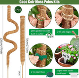 70 cm en 120 cm plantenstok kokos, buigbare kokosvezelmosstok, plantenstok voor klimplanten, natuurlijke plantensteun met accessoires, 2 stuks