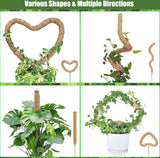 70 cm en 120 cm plantenstok kokos, buigbare kokosvezelmosstok, plantenstok voor klimplanten, natuurlijke plantensteun met accessoires, 2 stuks