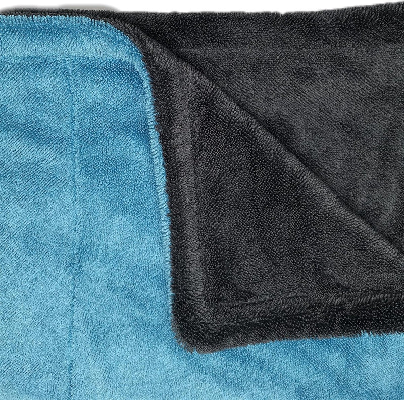 Premium microvezel droogdoek, glanzend Baddroogdoek, superabsorberend, twist-stack microvezeldoek, douchecabinedoek voor het verwijderen van water in de douche, badkamer (1200 g/m², 90 x 60 cm, blauwgrijs)
