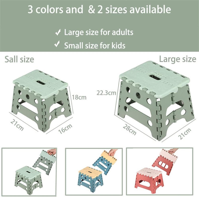 Opvouwbare keukenkruk Opklapbare opstap Badkamerkruk Opvouwbare tuinklapstoel Kleine kindervoetenbank Kinderopstapje Klimhulp Gootsteen voor kinderen volwassenen (22,3 cm hoog - groen)