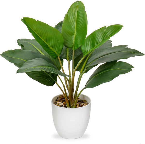 Kunstplanten, paradijsvogel, kunstplanten als echt, plastic groene plant, tropische, kunstmatige kamerplant, palm, potplant met 10 bananenbladeren voor slaapkamer, woonkamer, kantoor, decoratie