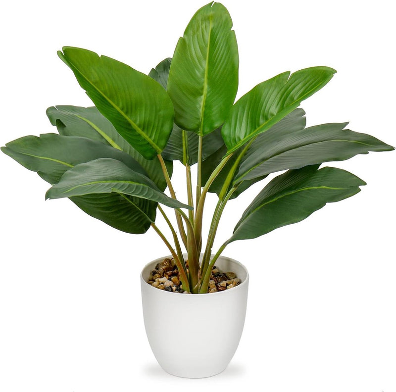 Kunstplanten, paradijsvogel, kunstplanten als echt, plastic groene plant, tropische, kunstmatige kamerplant, palm, potplant met 10 bananenbladeren voor slaapkamer, woonkamer, kantoor, decoratie