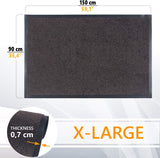 Deurmat voor voordeur, binnen en buiten, deurmat, voor entrees, schoonmaakmat, antraciet-zwart