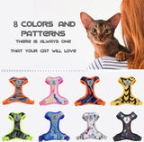 Supet Kattentuig en Lijn Set Escape Safe Kittentuigje Verstelbare Kattenvest Harnas met Reflecterende Strips Universele Kattenlijn en Harnas voor Katten Puppy's