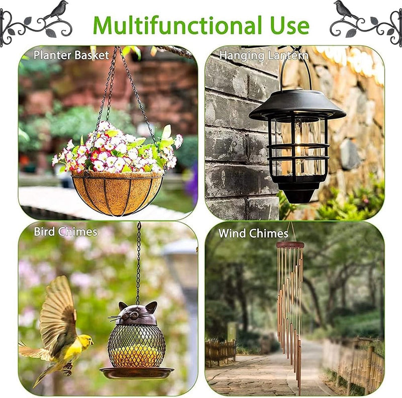 2 stuks bloemenhanghouders, wandophangmandhouders, wandophanging, plantenhouder, ijzeren plantenhanghaken, voor vogelhuisjes, plantenbakken, lantaarns, met 4 schroeven, 4 expansiebuizen