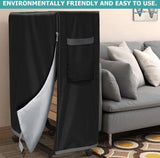 Zwart waterdicht stofdicht klapdekbed: opbergtas voor logeerbedden, multifunctionele bescherming tegen bed, multifunctionele afdekking (114 x 99 x 38 cm)