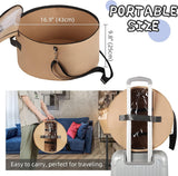 Hoedenorganizer voor dames en heren, ronde opbergdoos, draagbare hoedenhouder van vilt, hoedenhouder met stofdicht deksel, hoedenplank voor kast of reizen (43,5 cm D x 25,5 cm, kaki)