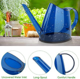 Gieter voor kamerplanten, 1,2 l, plantengieter met lange uitloop, kleine kan, transparant voor tuinbloem (blauw)