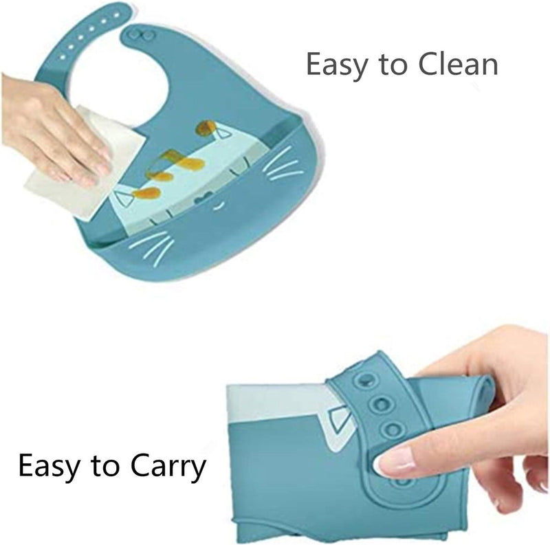 Babyslabbetjes, siliconen, waterdicht, 3 stuks, waterdicht, met 6 verstelbare toetsen, uniseks, om te spenen, BPA-vrij, eenvoudige reiniging, vaatwasmachinebestendig