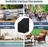Beschermhoes voor tuinstoelen, 64 x 64 x 120 cm, afdekking voor stapelstoelen, 6 tot 10 stuks, weerbestendig, waterdicht, sneeuwbestendig, stofdicht, tuinstoelafdekking voor stoel,