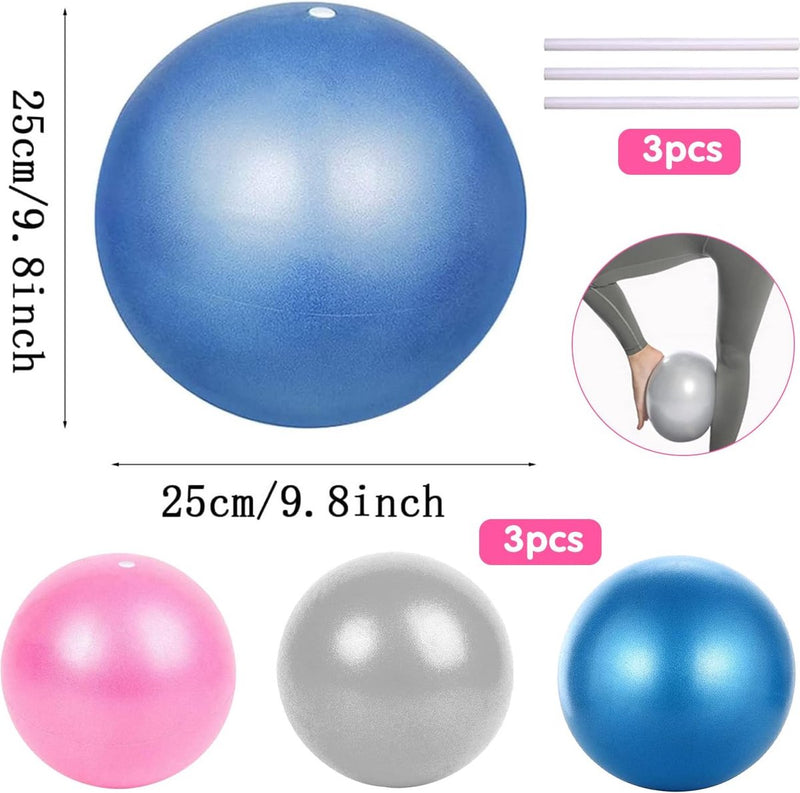 Gymnastiekbal, kleine pilatesbal, oefening barre bal voor yoga, stabiliteit, training, gym, anti-burst en slipbestendige ballen