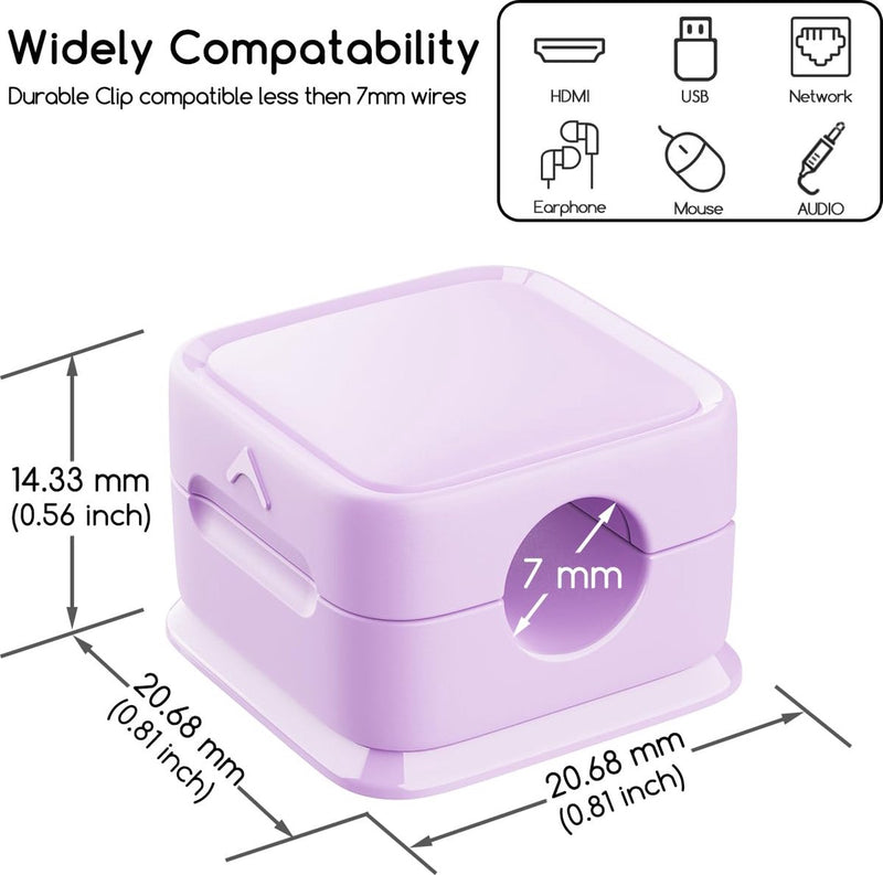 Kabelhouder, kabelclips, kabelbeheer, 6-pack magnetische bureaukabelorganizer, sterk zelfklevende draadopladerhouder voor nachtkastje, keukenapparatuur