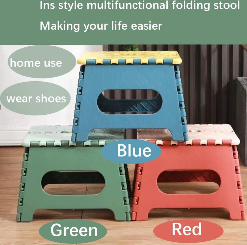 Opvouwbare keukenkruk Opklapbare opstap Badkamerkruk Opvouwbare tuinklapstoel Kleine kindervoetenbank Kinderopstapje Klimhulp Gootsteen voor kinderen volwassenen (22,3 cm hoog - groen)