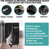 Zwart waterdicht stofdicht klapdekbed: opbergtas voor logeerbedden, multifunctionele bescherming tegen bed, multifunctionele afdekking (114 x 99 x 38 cm)