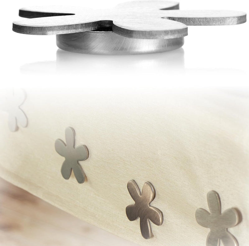 tafelkleedgewicht - tafelkleedgewicht van roestvrij staal - magnetische tafelkleedklem, Set 1 - bloem