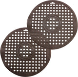 2 x gootsteeninzet, ronde gootsteenmat, inzetstuk voor gootsteen beschermt het oppervlak van de gootsteen en het servies (2 stuks, bruin)