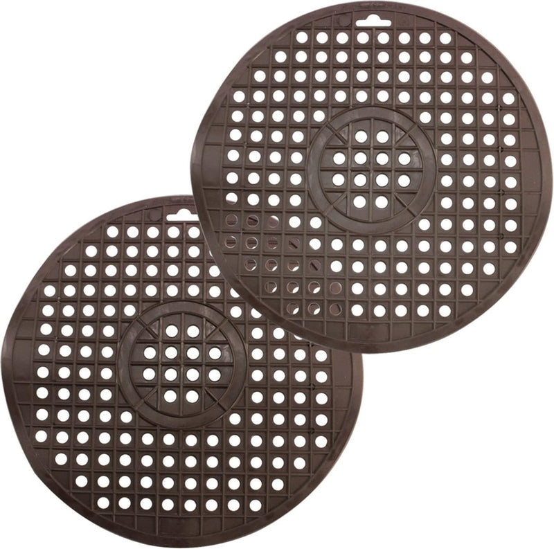 2 x gootsteeninzet, ronde gootsteenmat, inzetstuk voor gootsteen beschermt het oppervlak van de gootsteen en het servies (2 stuks, bruin)