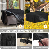 Hoes voor tuinmeubelen, waterdichte beschermhoes, tuinmeubelen, uv-zeildoek voor tuintafels, terrasmeubilair, robuuste 420D Oxford buitenhoes voor meubelsets, 360 x 240