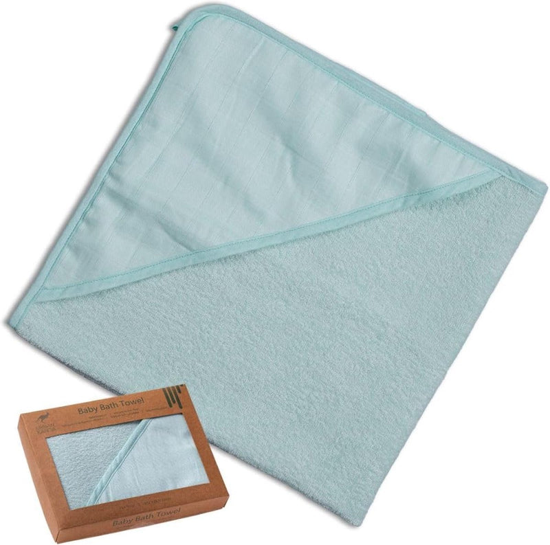 Babyhanddoek met capuchon, badhanddoek, dubbelzijdige babyhanddoek met capuchon, mintgroen