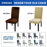 Jacquard stoelhoezen, 4 stuks, afneembaar, wasbaar, elastaan, universeel, voor hotel, ceremonie, banket, restaurant, thuis (beige)