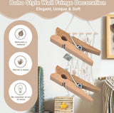 Fotolijst collages, macramé, wandbehang, hangende fotowand, boho, decoratie, fotolijst, organizer met 10 houten klemmen voor wooncultuur, slaapkamer, bruiloftsfeest