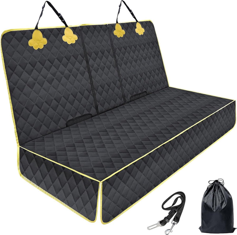 Hondendeken voor de achterbank, auto, hondendeken, achterbank, duurzame achterbankbeschermer, auto met 1 elastische hondenriem, krasbestendig en waterdicht, achterbank voor vrachtwagens, auto's