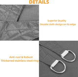 Zonnezeil, waterdicht, zonwering, Oxford-weefsel, uv-bescherming, voor balkon, terras, tuin, camping, outdoor (grijs-3 x 3 m)