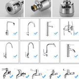 360 ° draaibare wastafel kraan geavanceerde bubbler kraan beluchter waterbesparende kraan filter kraan beluchter filter kraan spray instelling sproeikop voor badkamer keuken (kort)