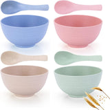 800 ml ontbijtgranen/slakommen groot, set van 4, diameter 14 cm, onbreekbare ontbijtgranenkom van kunststof, BPA-vrij, lichtgewicht, milieuvriendelijk, voor soepen, rijst, noedels, salade, ramen, fruitschaal, volwassenen