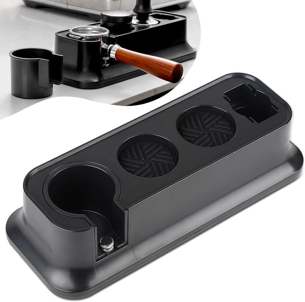 Tamperstation, 51-58 mm, zwart, toebehoren, espresso-tamperhouder, ABS, in hoogte verstelbaar, tamperhouder, standaard, universeel, multifunctioneel, onderhoudsvriendelijk