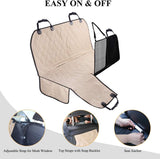 Achterbankhoes voor honden, mesh-kijkvenster met extra riemen en gespen, waterdichte en antislip hondenhangmat voor de achterbank voor de meeste auto's, heide kaki, S