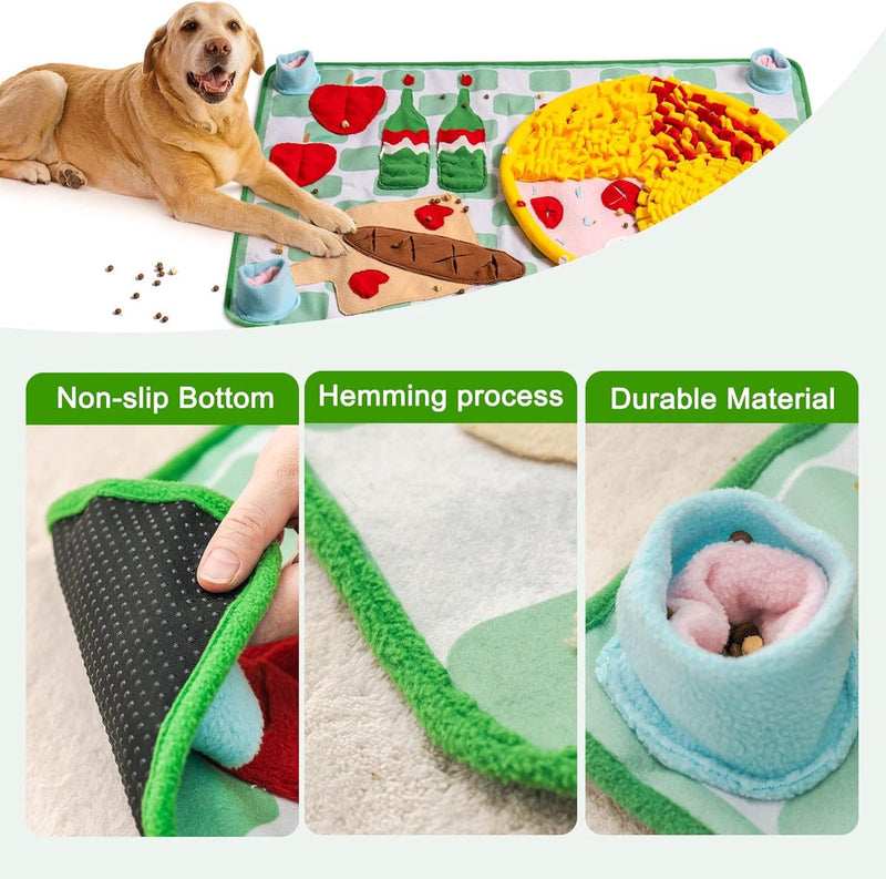 Hondensnuffelmat, hondenmat voor geurtraining en langzaam eten, hondenpuzzelspeelgoed, bevordert het natuurlijke foerageren (100x70cm)