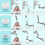 1440° draaibare waterkraan, straalregelaar, badkamerkraan, verlengstuk met waterbesparing, 2 sproeimodi, verlenger, sproeikop voor badkamer, keuken