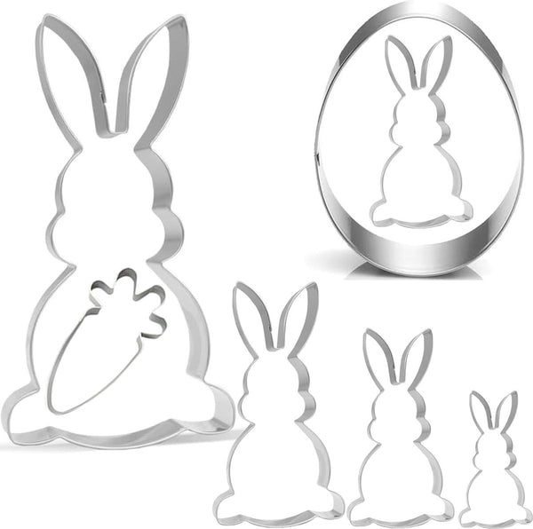 uitsteekvormpjes set paaseieren hazen groot 20,5 cm koekjessnijder Pasen hazen uitsteker set koekjes uitsteker haas uitsteekvormpjes Pasen voor bakken kinderen