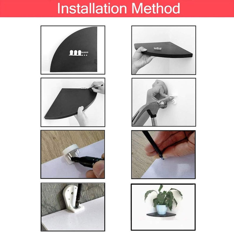 Moderne hoekwandplank, wandgemonteerde opbergplank, houten zwevende boekenplanken, waaiervormige muurverdeler, displayplank voor slaapkamer, woonkamer, woondecoratie, 3 stuks (wit)