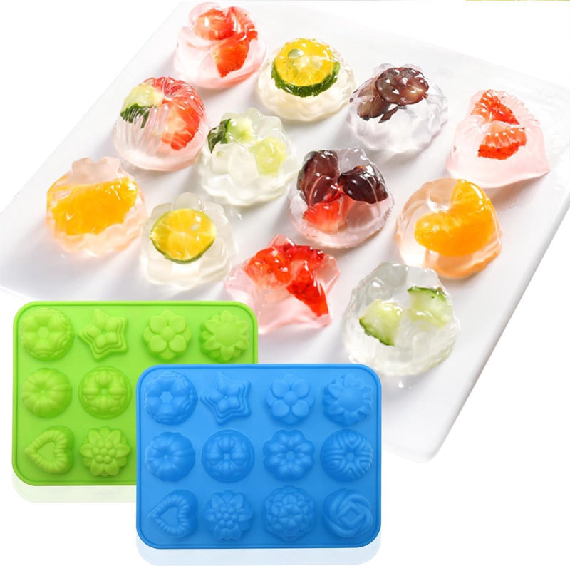 4 stuks multivorm muffinborden siliconen groot, 12 bakvormen met antiaanbaklaag siliconen muffinvormpjes met bakkwast, siliconen bakvormen voor cake, chocolade, kaas fondant