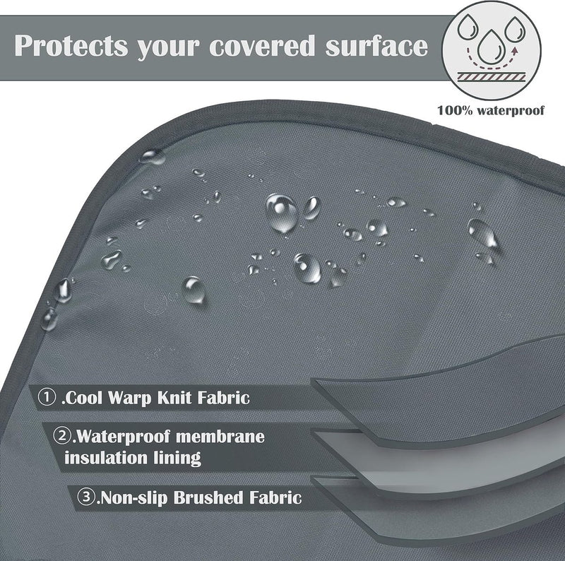 Waterdichte koeldeken voor honden, aan beide zijden bruikbare waterdichte bankovertrek, meubelbescherming, wasbaar, lekvrij, comfortabel, 75 x 50 cm, grijs