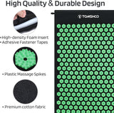 Acupressuurmattenset, Shiatsu-massagemat, acupunctuurmassagemat met hoofdkussen en 2 massageballen, tas, voor verlichting van rugpijn, hoofd-nekpijn, verlichting van spanning