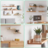 Wandplank, 30 cm, fotolijst, hout, wandplank, massief, zwevend rek, hangplank, houtnerf, kruidenrek, boekenplank, rustieke houten planken met lip, voor slaapkamer, woonkamer, badkamer