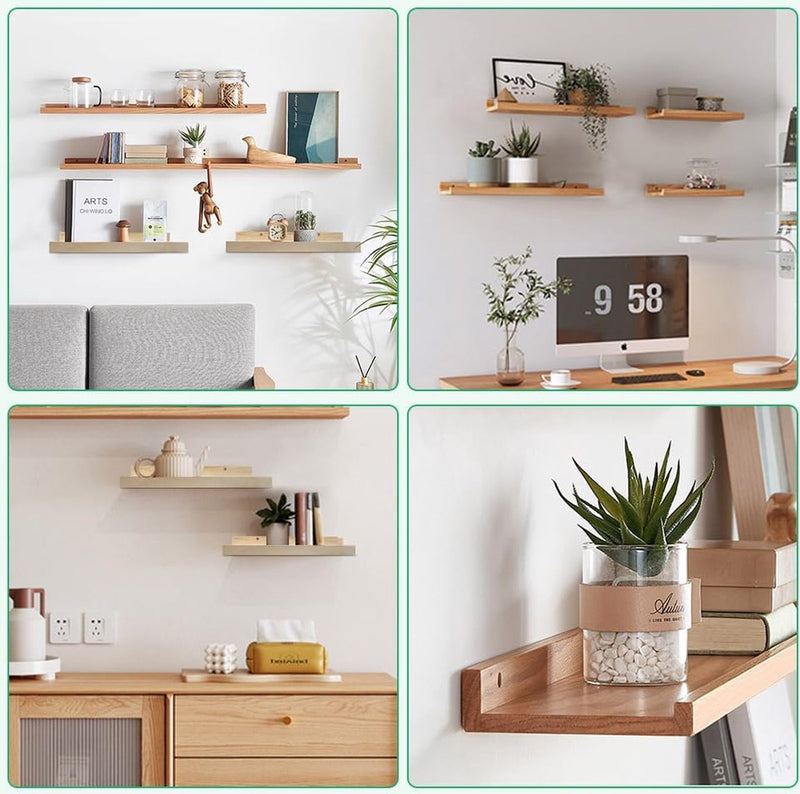 Wandplank, 30 cm, fotolijst, hout, wandplank, massief, zwevend rek, hangplank, houtnerf, kruidenrek, boekenplank, rustieke houten planken met lip, voor slaapkamer, woonkamer, badkamer