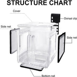 Viskweekbox, transparante acryl vis isolatiebox afneembaar aquarium kweekbak voor babyvissen, garnalen, clownvissen, guppy's, klein formaat