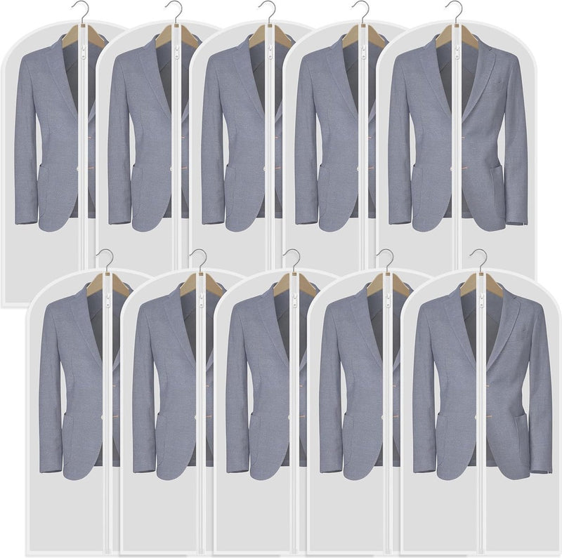 Doorzichtige kledingzakken voor het ophangen van kleding, 40" pakzakken voor kastopslag, stofdichte plastic pakzakken, kledingbeschermingszakken met ritssluiting